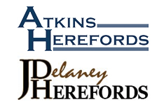Logo images for Delaney Herefords and Atkins Herefords